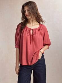 BizChic Solid Color Shirt, Vacation Style, Formal Business Commute, Dating, Daily Wear, Vacation, Office, Slimming, Elegant, Versatile, Summer, Autumn, Halloween, Back To School, Party, Birthday, Wedding Guest, Church, Special Occasion, Outing, Beach, Gathering, Social, Holiday, Shopping, Afternoon Tea, Travel, Minimalist - Apricot - View 4