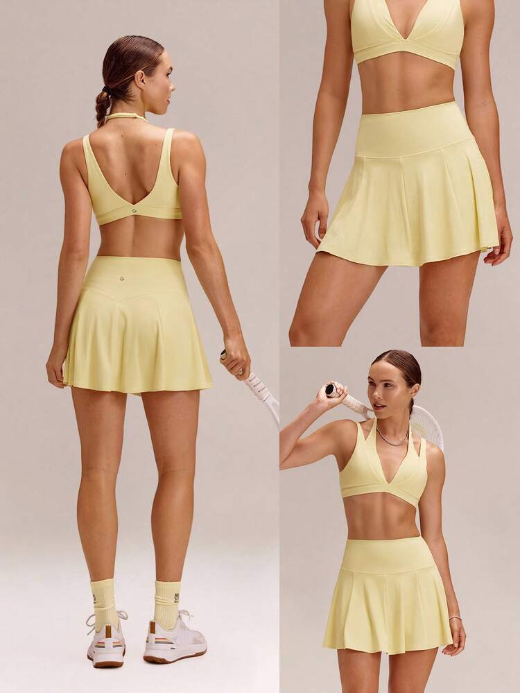 Ace Every Move Tummy Control 2.0 Quick-Dry Sun Protection Built-In Shorts Non-Slip Grips Tennis Mini Skirt Tennis Golf Pickleball Daily Casual Wear