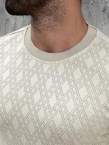Manfinity Homme Men's Casual Versatile Round Neck Short Sleeve T-Shirt For Daily Wear - Khaki - View 7
