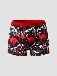 SHEIN GraphicGems Bộ 7 chiếc quần boxer nam phong cách thường ngày, in họa tiết graffiti. - Nhiều màu - Xem 3