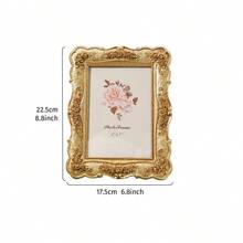 Cirelle 1件復古金色相框，華麗玫瑰浮雕樹脂相框，適用桌面擺飾，古董巴洛克風格花卉裝飾框，居家裝飾與婚禮禮物 - 金色玫瑰 - 查看 5