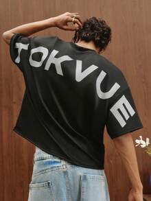 TOKVUE 男士像素花卉压纹图案T恤，适合户外活动、音乐节、日常穿着、朋友聚会，也可作为送给男友/丈夫的礼物、周年纪念礼物，黑色短款 - 黑色 - 查看 2