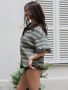 Nath Sonia 2 pièces Tenue décontractée rayée pour femmes, convient pour la sortie quotidienne, les loisirs, les voyages et les tenues de travail. Vêtements d'automne pour femmes - Multicolore - Voir 6
