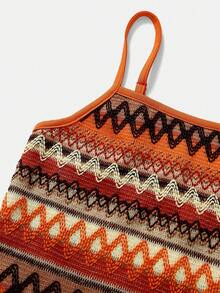 SHEIN Bộ đồ 2 món cho bé gái tuổi teen, kiểu dáng thường ngày, thoải mái, phối họa tiết kẻ sọc tương phản. - Nhiều màu - Xem 4