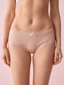 Bonmuse 7pcs/Set Celana Dalam Wanita Katun Elastis Romantis dengan Hiasan Pita, Pakaian Dalam Seksi - MultiWarna - View 7