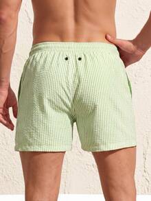 Horizaway Quần short nam dáng casual đi biển, có dây rút ở eo và túi. - Màu xanh Bạc hà - Xem 2