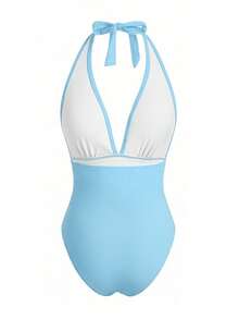 Swim Oasis Sunner Vacation 优雅浪漫海星装饰连体泳衣高端套装 - 淺藍色 - 查看 6