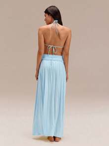 GLOWMODE 2-In-1 Two-Way Wear Strapless Dress Keep It Breezy Ultra-Fine Soft Texture Side Pockets  Foldable Daily Casual Wear - Blue Day - View 9