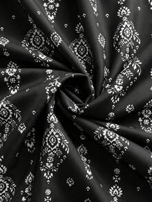 Ceyna Plus Size Women's New Elegant Multi-Color Striped Bohemian Style Colorful Paisley Pattern Open Front Long Sleeve Long Cardigan Outerwear Fall - Black - View 7