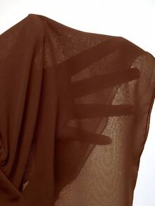 Mistrie Sexy Backless Halter Romper For Summer - Coffee Brown - View 5