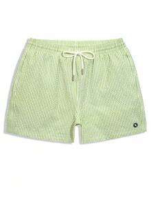 Horizaway Quần short nam dáng casual đi biển, có dây rút ở eo và túi. - Màu xanh Bạc hà - Xem 3