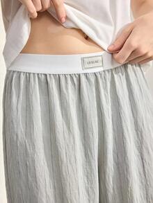 Ocili Set Piyama Kaos Katun Nyaman & Celana Linen Lembut untuk Wanita - Hijau - View 6