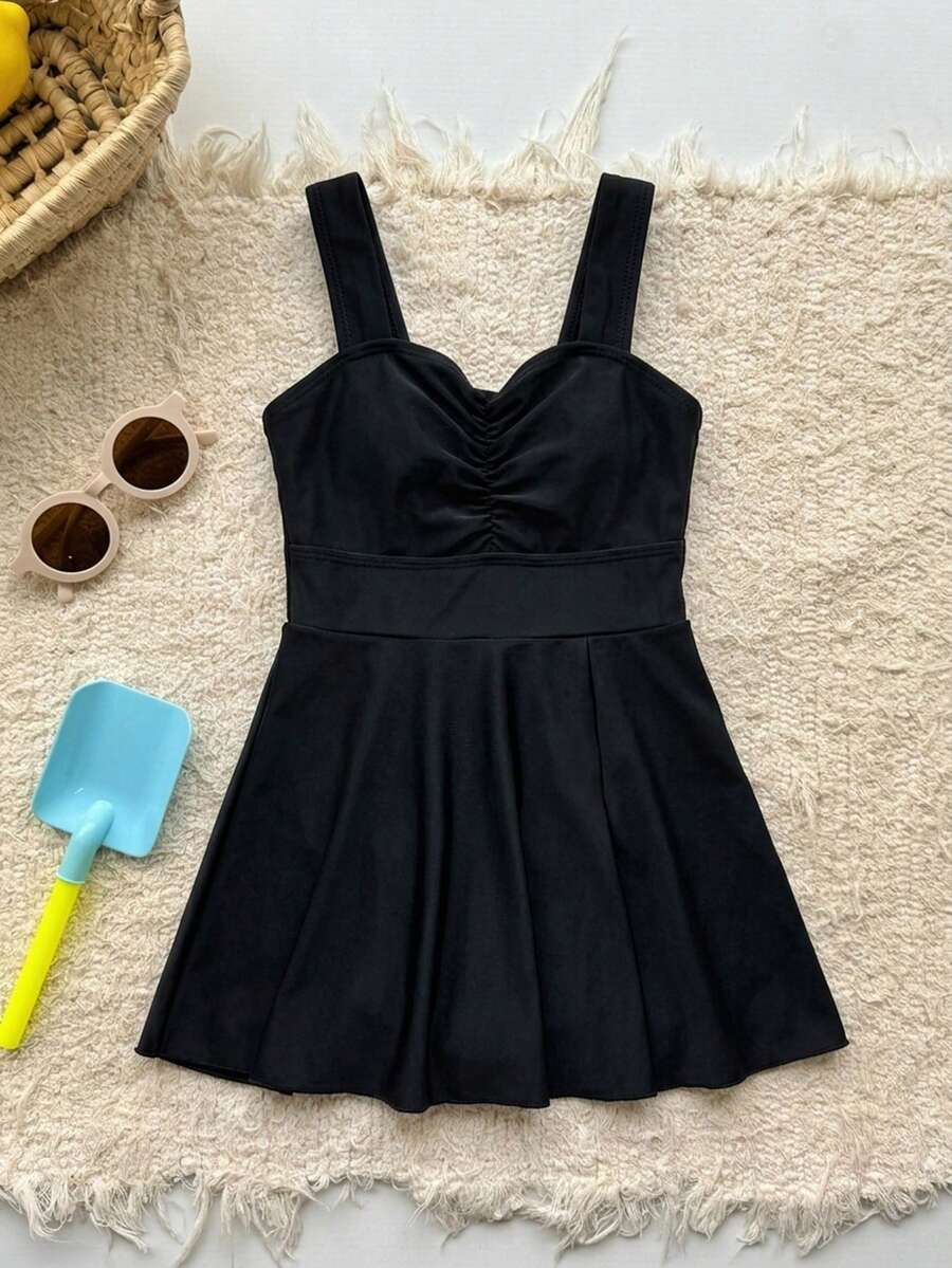 DAZY Girls (Young Girl) Sleeveless Bikini Tank Top For Fall Season Vacation - Black - View 1