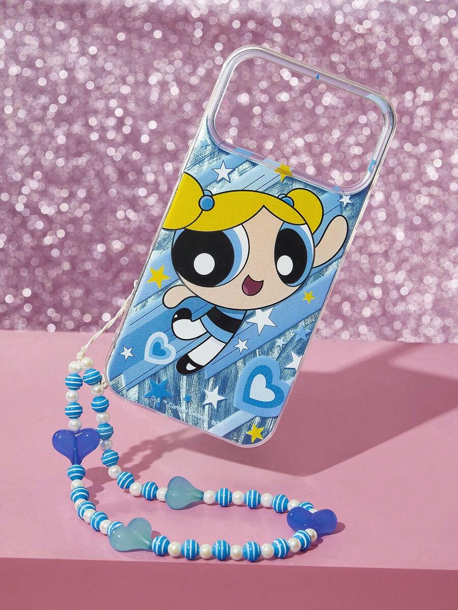THE POWERPUFF GIRLS X SHEIN Feather Gradient Mobile Phone Case, Suitable For IPhone 11 - 17 Pro Max - Multicolor - View 1