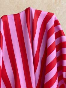 Soleia Women's Fashion Resort Beach Striped Contrast Color One-Piece Swimsuit - Multicolor - View 4