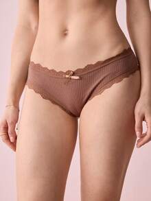 Bonmuse 7pcs/Pack Women's Floral Contrast Color Lace Trim 100% Cotton Panties - Multicolor - View 6