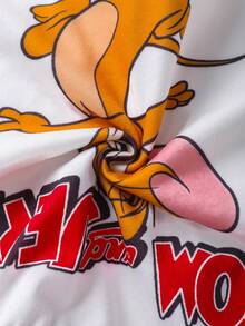 TOM & JERRY X SHEIN Ensemble de soutien-gorge et camisole imprimé de dessin animé pour femmes - Blanc - Voir 6