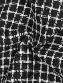 Manfinity Roghcode Men's Drawstring Waist Plaid Casual Versatile Daily Wear Pants - Black - View 6