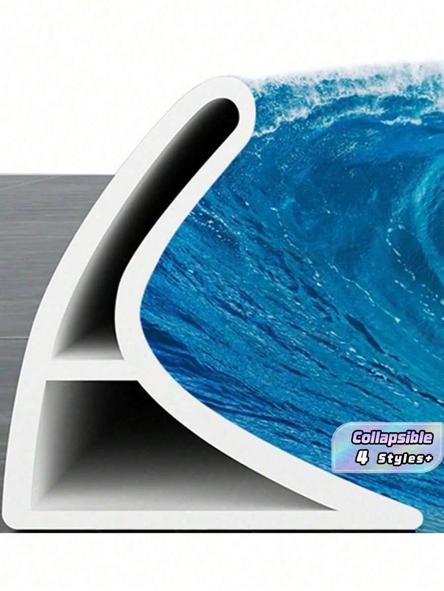 Seuil de douche rétractable, pare-eau autoadhésif pour le bord de la douche, système de rétention d'eau pour bloquer l'eau, séparation du sec et du mouillé pour la salle de bain, le plan de travail de la cuisine, l'évier, la décoration de la salle de bain d'été - 2*3 - Voir 1