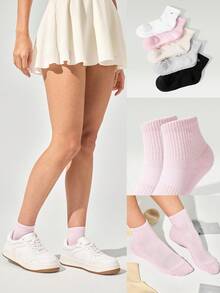 GLOWMODE 5 Pairs Socks Soft Ventilated Mesh With Embroidered Logo Workout Daily Casual - Multicolor - View 8