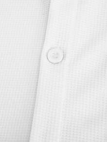 Manfinity Homme Hooded Casual, Pocket, Patch Logo White Men's Shacket - White - View 3