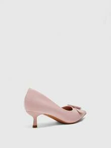 CUCCOO BIZCHIC Buckle Simple And Generous Fashion Versatile Casual Workplace Commuter Women's High Heels Shoes - Pink. - View 5