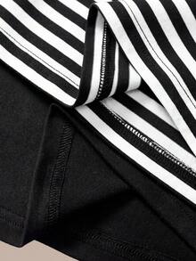 SHEIN BASICS 2件装女士夏季休闲度假日常通勤简约百搭纯色及条纹印花修身抹胸上衣 - 彩色 - 查看 4