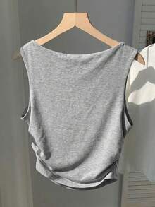 Comfortcana Pure White Cotton Camisole, Spring/Summer,Summer Top - Grey - View 2