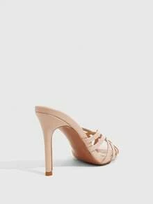 CUCCOO SZL Women's Solid Color Fashion Pointed Toe Versatile Heeled Sandals, Summer For Christmas Summer Shoes - nude - View 3