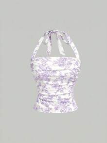 SHEIN MOD 3件套女士褶皱时尚吊带背心套装 - 彩色 - 查看 10
