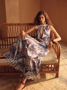MOTF PREMIUM WOMEN'S PRINTED DRESS WITH STRUCTURAL DESIGN, SUITABLE FOR SPRING/SUMMER VACATION - Multicolor - View 9