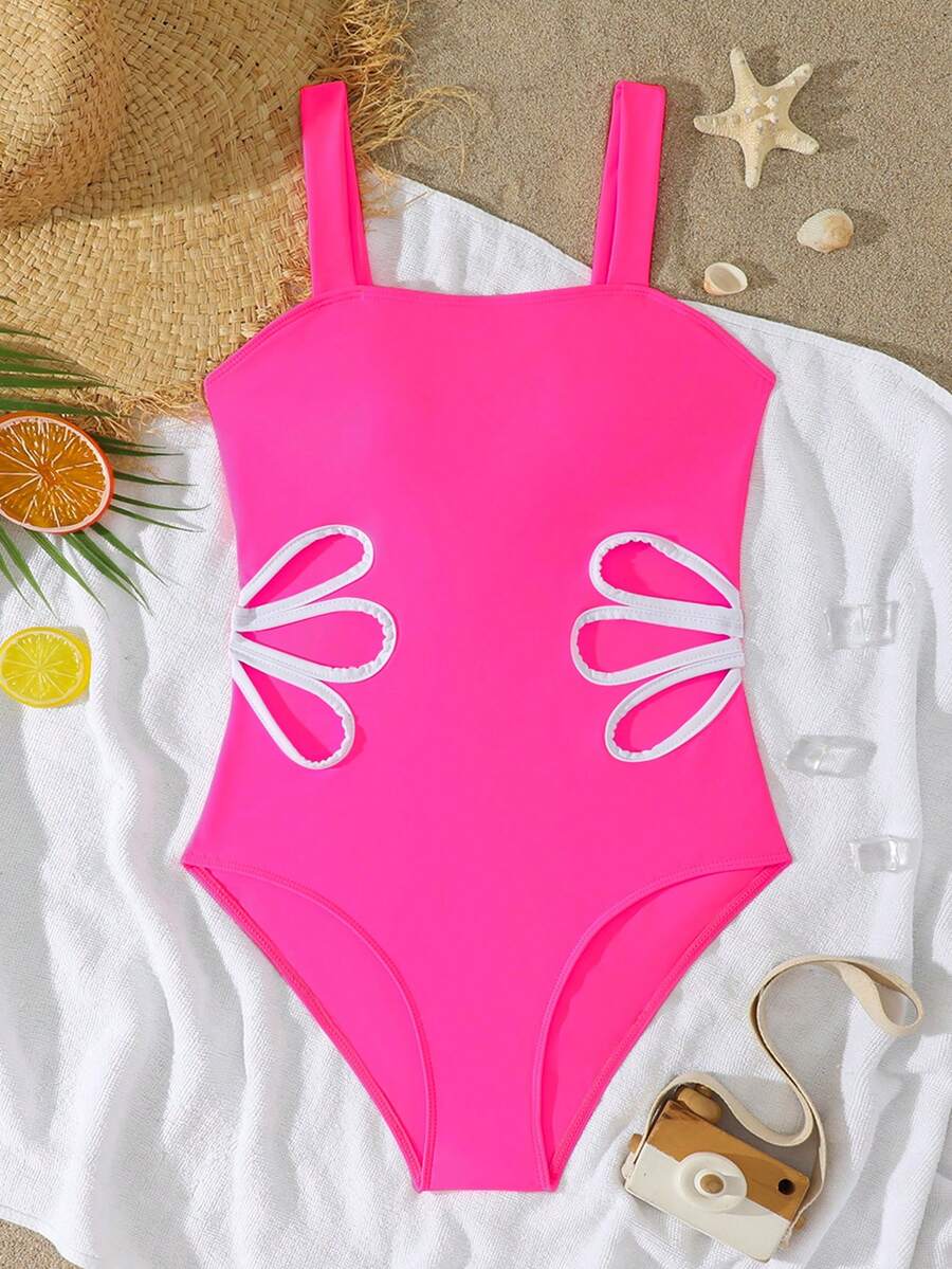 One-Piece Gadis Remaja - Berwarna merah muda - View 1