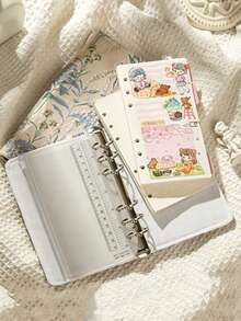Haus Hana 1pc Loose-Leaf Journal, Artistic A5/A6 Notebook, Cute Diary & Notepad - multicolor - View 3