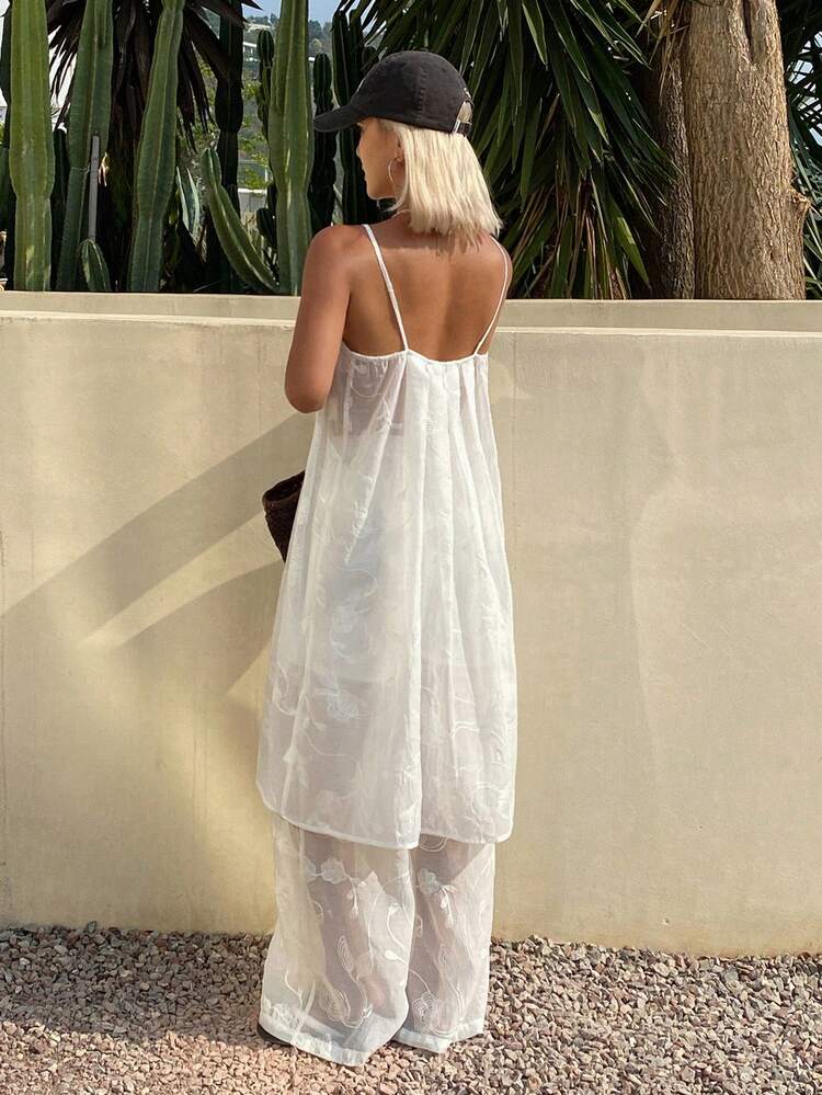Women's Casual Lace Camisole & Pants Two Pieces Set