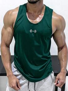 Gym Rark Áo tank top thể thao nam tối giản, đa năng, in hình tạ, thích hợp cho chạy bộ và tập thể dục. - Đỏ - Xem 6