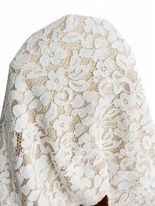 Elenzga Plus Size Women Elegant Lace Single-Breasted Vest - Apricot - View 7