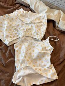 Resyla Women's Spaghetti Strap All-Over Print Casual Comfortable 2 Pieces Set, Summer - Multicolor - View 4