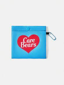 SHEIN X Care Bears 1件時尚輕便可折疊印花托特包，購物袋，便攜式單肩包，卡片收納包，適用旅行與購物等 - 多色-彩虹色 - 查看 5