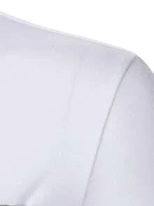 Calvornis 男士對比色口袋休閒 Polo 衫，正式款 - 白色 - 查看 5