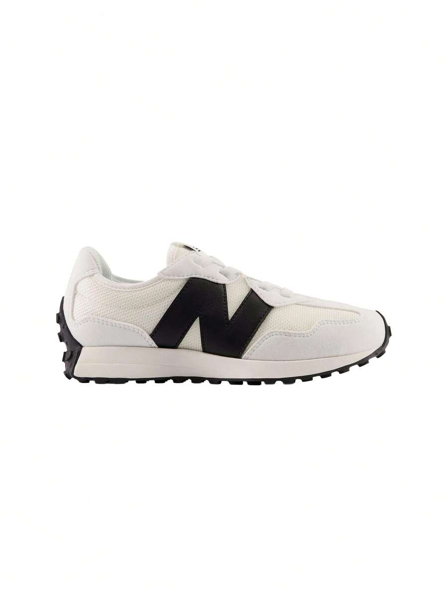 New Balance Women's Sports Shoes White GS327 - White and Black - View 1