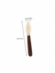 Cirelle [Every Piece Is Unique]1pc Shell Cutlery Set Translation,Shell Fork And Spoon Set,Wooden-Handled Fork,Caviar Spoon,Dessert & Ice Cream Shell Spoon,For Gatherings, Featuring High-Quality Textured Cutlery. - Multicolor - View 11