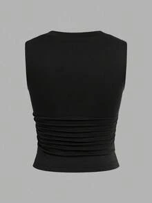 SHEIN EZwear 3件套女士无缝方领无胸罩修身腰部褶皱吊带背心 - 彩色 - 查看 11