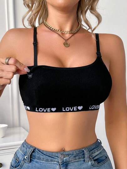 Maternity Heart & Letter Jacquard Nursing Bra