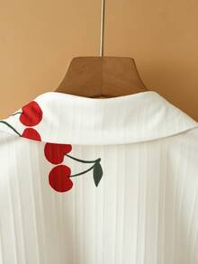 New Women's Casual Solid Color Chiffon Blouse With Short Batwing Sleeves - 白色 3 - 查看 8