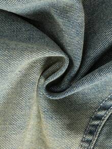 Manfinity Denimwave 男士浅蓝色牛仔工装裤宽松牛仔裤破洞工装牛仔裤，适合送给老公、男朋友的礼物 - 水鴨藍 - 查看 4