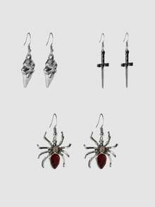 MortiRose Set Earrings,Goth/Gothic/Punk/Grunge/Dark Gothic,Streetwear,Summer/Festival/Prom/Party,Vintage - Multicolor - View 8