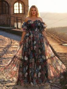 Glamrae Plus Size Elegant Formal Dark Green Keyhole Neck Heavily Embellished Chain Pleated A-Line Dress Luxurious Spring Prom Evening Party Wedding Guest - Green - View 10
