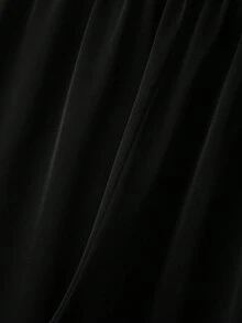 GlowEve CURVE 大码女士优雅通勤撞色西装裤 - 黑色 - 查看 6