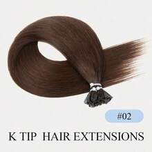 50G 50 piezas, extensiones de cabello con punta en K rectas, extensiones de cabello natural, extensiones de cabello con punta en V, extensiones de cabello humano sedoso para cabello fino, fusión en caliente para agregar volumen y duración, elegante para mujeres, adecuado para fiestas y bodas - Multicolor - Ver 21