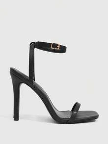 CUCCOO SZL Women's Elegant Minimalist Heeled Sandals For Commuting Valentine's Day Spring Shoes Prom Heels Summer Shoes - Black - View 2